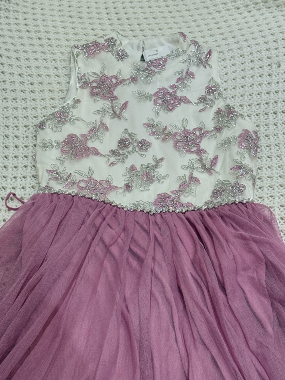 Speechless Big Girls Mock-Neck Tulle Maxi Dress in lilac size 14 - Picture 2 of 7